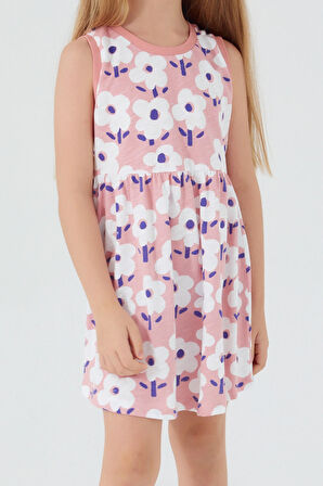Rolypoly Florals Pembe Kız Çocuk Elbise