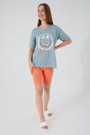 Rolypoly Happy Smile Yeşil Kadın Bermuda Takım