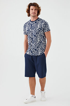 Arnetta Maze Lacivert Erkek Bermuda Takım