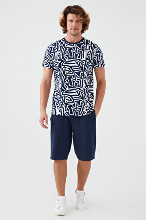 Arnetta Maze Lacivert Erkek Bermuda Takım