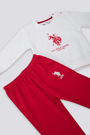 U.S. Polo Assn Elegant Krem Bebek Sweatshirt Takım