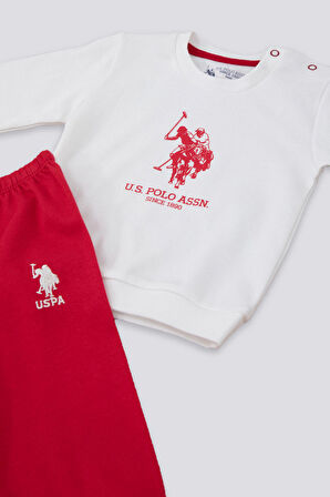 U.S. Polo Assn Elegant Krem Bebek Sweatshirt Takım