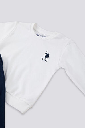 U.S. Polo Assn The Elegance Of İnnocence Krem Bebek Sweatshirt Takım