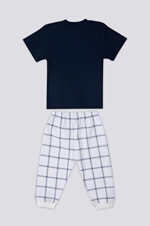 U.S. Polo Assn Square Pattern Lacivert Bebek Tshirt Takım