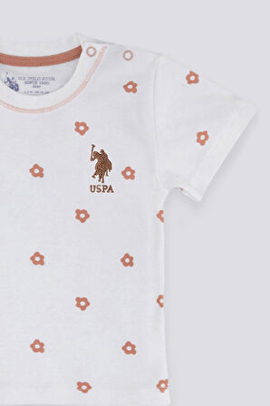 U.S. Polo Assn Cream Shades Krem Bebek Tshirt Takım