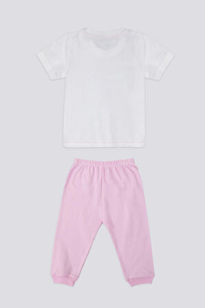 U.S. Polo Assn Light Tones Pink Krem Bebek Tshirt Takım