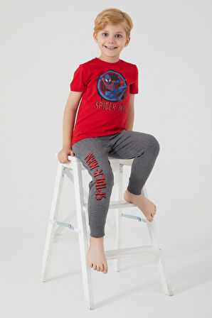 Spiderman Ring Kırmızı Erkek Çocuk Kısa Kol Pijama Takım