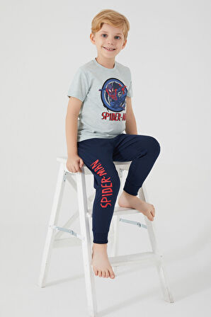 Spiderman Ring Gri Erkek Çocuk Kısa Kol Pijama Takım