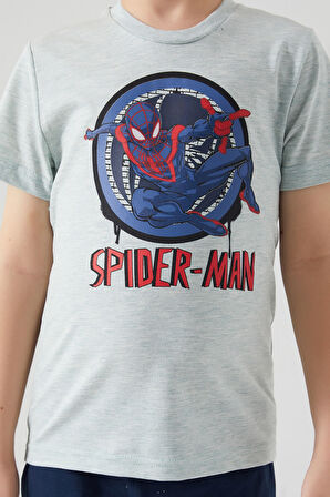 Spider Man D4750-3 Çocuk  Yeşil Melanj Pijama