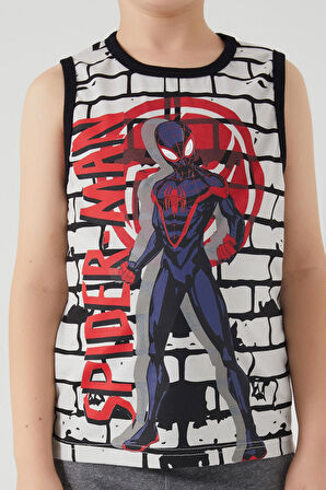 Spiderman Shadowed Gri Erkek Çocuk Bermuda Takım