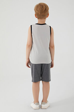 Spiderman Shadowed Gri Erkek Çocuk Bermuda Takım