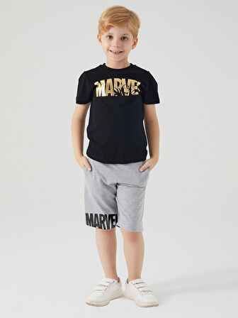 Marvel Erkek Çocuk Şortlu Takım 2-7 Yaş Siyah