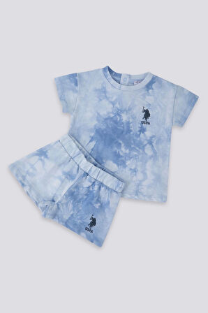 ERKEK BEBEK 2 Lİ KISA KOL T-SHIRT TAKIM - MAVİ BATİK