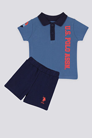 U.S. Polo Assn Azure Mavi Bebek Polo Yaka Tshirt Takım
