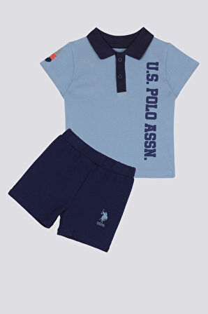 U.S. Polo Assn Azure Açık Mavi Bebek Polo Yaka Tshirt Takım