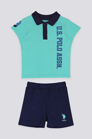 U.S. Polo Assn Azure Mavi Bebek Polo Yaka Tshirt Takım