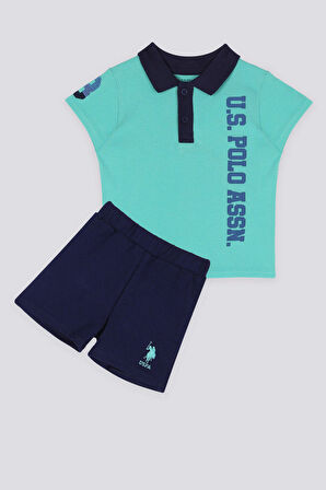 U.S. Polo Assn Azure Mavi Bebek Polo Yaka Tshirt Takım