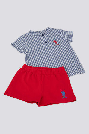 Square Compatible Lacivert Bebek Hakim Yaka Tshirt Takım