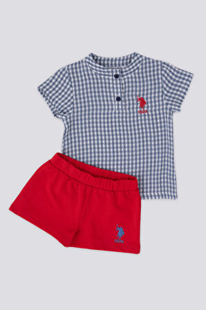 Square Compatible Lacivert Bebek Hakim Yaka Tshirt Takım