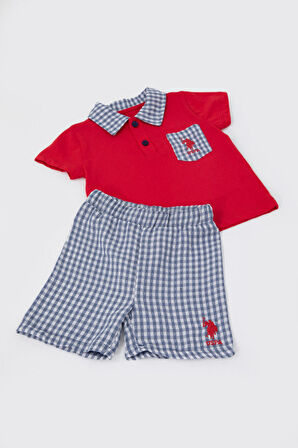 U.S. Polo Assn Cool Chic Kırmızı Bebek Polo Yaka Tshirt Takım