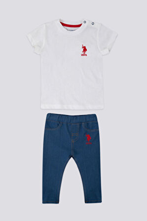 U.S. Polo Assn Light Delicate Krem Bebek Tshirt Takım