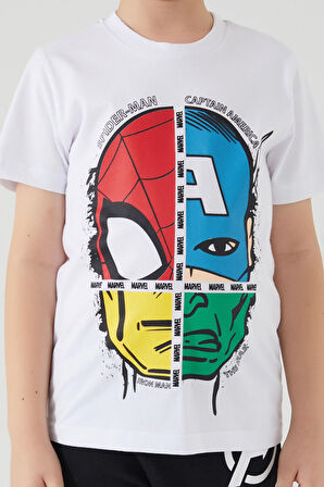 AVENGERS ERKEK ÇOCUK BERMUDA TAKIM BEYAZ