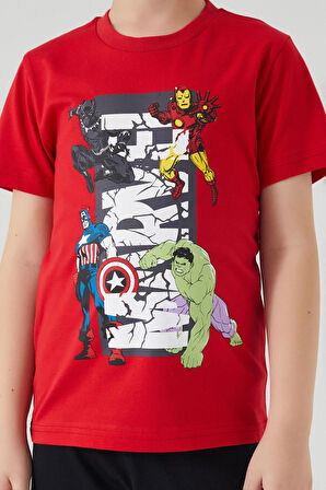 Avangers Four Heroes Kırmızı Erkek Çocuk Kapri Takım