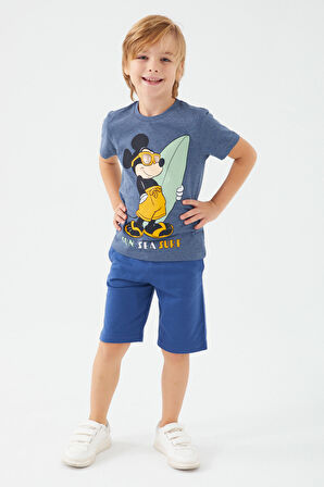 Mickey Mouse D4785-3 Çocuk  Lacivert Melanj Alt Üst Takım