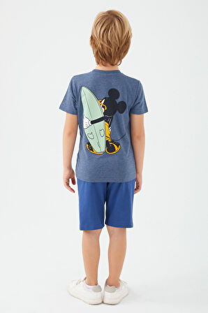 Mickey Mouse D4785-3 Çocuk  Lacivert Melanj Alt Üst Takım