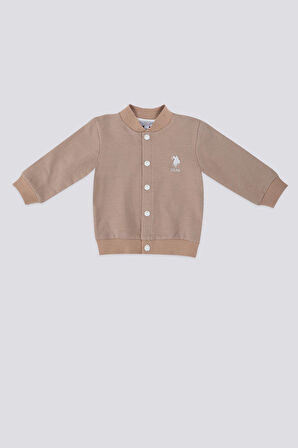 U.S. Polo Assn Fine Weaving Açık Kahverengi Bebek Hırka