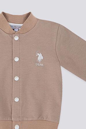 U.S. Polo Assn Fine Weaving Açık Kahverengi Bebek Hırka