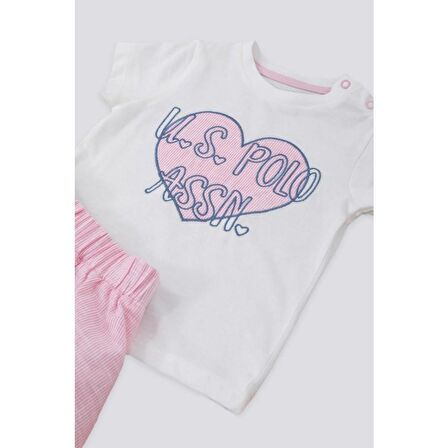 U.s. Polo Assn Soft And Convenient Krem Bebek Tshirt Etek Takım