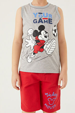 Mickey Mouse Your Game Gri Melanj Erkek Çocuk Bermuda Takım