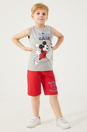 Mickey Mouse D4787-3 Çocuk  Gri Melanj Alt Üst Takım