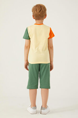 Mickey Mouse Mouse Açık Sarı Melanj Erkek Çocuk Kapri Takım