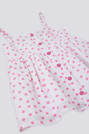 U.S. Polo Assn Small Dot Detailed Pembe Bebek Elbise