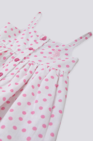 U.S. Polo Assn Small Dot Detailed Pembe Bebek Elbise