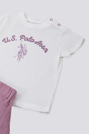 Stylish Comfortable Krem Bebek Tshirt Takım
