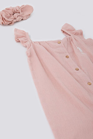 U.S. Polo Assn Sweet Candy Pembe Bebek Bandanalı Salopet Takım