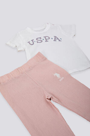 U.S. Polo Assn Comfortable And Convenient Krem Bebek Tshirt Takım