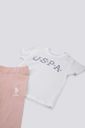 U.S. Polo Assn Comfortable And Convenient Krem Bebek Tshirt Takım