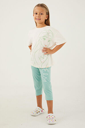 Frozen True Heart Beyaz Kız Çocuk Tayt Takım