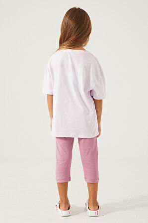 Frozen True Heart Açık Lila Kız Çocuk Tayt Takım