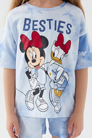 Minnie Mouse Besties Mavi Kız Çocuk Şort Takım