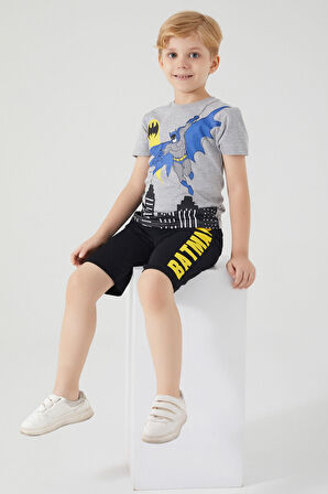 Batman City Gri Erkek Çocuk Bermuda Takım