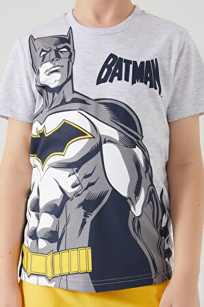 Batman The Flying Hero Batman Koyu Gri Melanj Erkek Çocuk Bermuda Takım