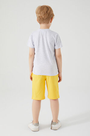 Batman The Flying Hero Batman Koyu Gri Melanj Erkek Çocuk Bermuda Takım