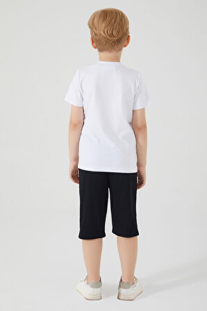 Batman Bat Wings Beyaz Erkek Çocuk Kapri Takım