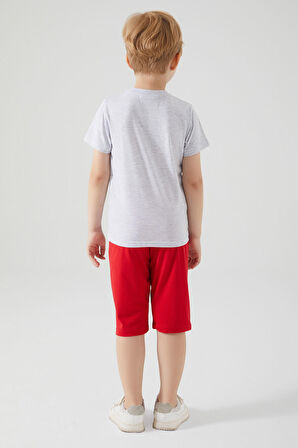 Superman Buildings Gri Erkek Çocuk Kapri Takım