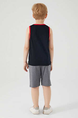 Superman Buildings Siyah Erkek Çocuk Bermuda Takım